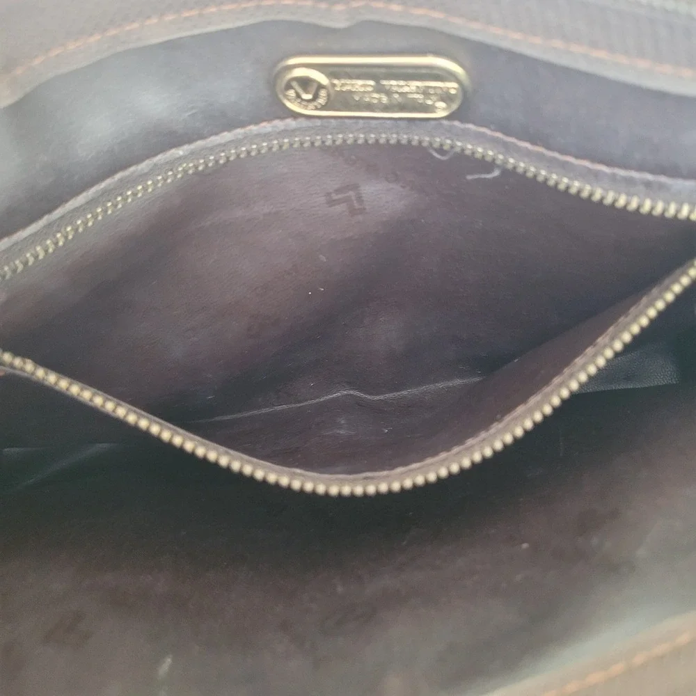 Mario Valentino‎ Vintage Brown Monogram Wristlet Clutch Bag Made in Italy